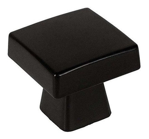 Cosmas 10 Pack - 5233FB Flat Black Contemporary Square Cabinet Knob - 1-1/8 Square 0