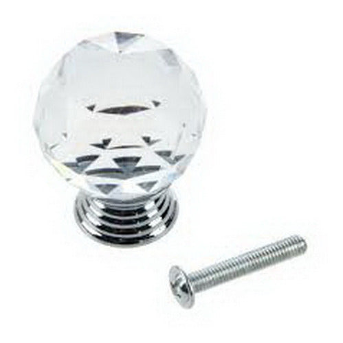 Crystal Faceted Drawer Knob. Sphere. Diamond, X 9 4