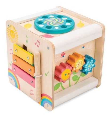 Cubo De Actividades Multisensorial Madera Niños 2 Años+ 0