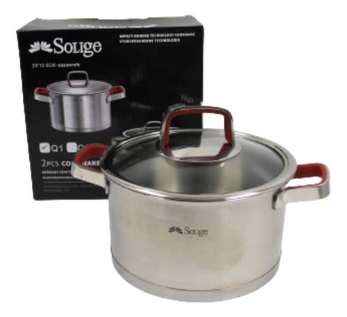 Panela Caçarola 20cm Inox Fundo Triplo Premium C/ Tampa 0