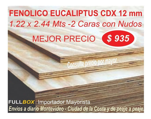 Full Box Compensado Fenolico 3mm 2.20 X 1.60 Mt. Mejor Precio 3