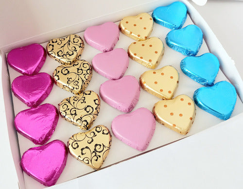 50 Corazones De Chocolate Souvenir Candy Bar 10g 2