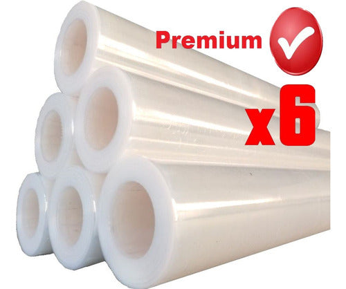 6 Rollo Film Stretch Cristal 50cm 4kg Coreless Sin Buje Cono 1