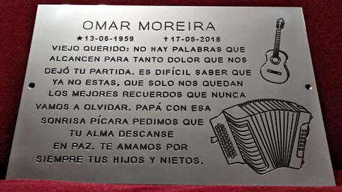 Grabados Artisticos Memorial Plaque 25x15 Guitar Bandoneon 0