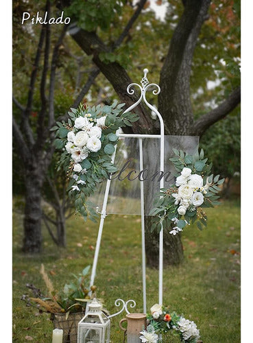 Piklado Faux Flower Swag Set of 2 for Wedding Welcome Signs 2