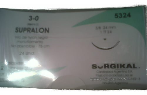 Surgical Suture Supralon Nylon 3-0 with 20 mm Needle 0