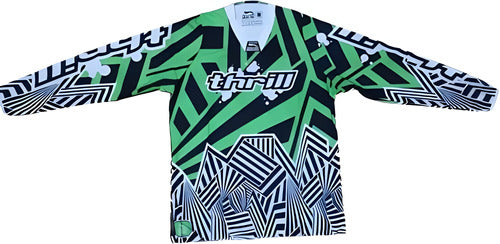 Thrill Motocross Enduro Racing Green T-Shirt Size S 0