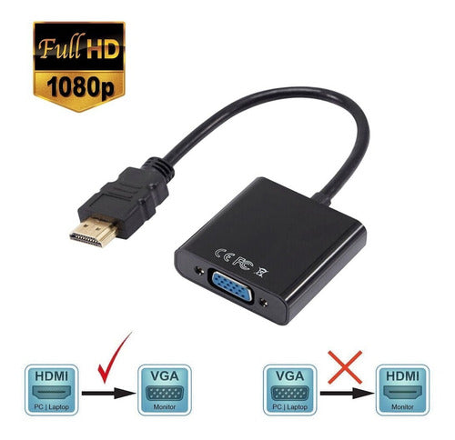 Adaptador Conversor Convertidor Hdmi A Vga Con Audio - Escar 2