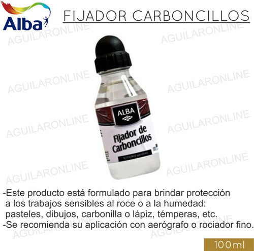 Profesional Charcoal Fixative 100ml Alba for Chalk Pastels Tempera Graphite 1
