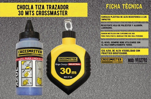 Chocla Tiza Linea Entizada 30 Metros Crossmaster Trazador 1