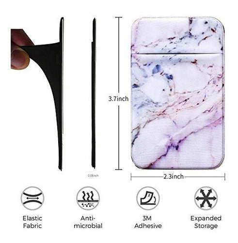 Fulgamo Marble Adhesive Phone Pocket with Card Holder 1