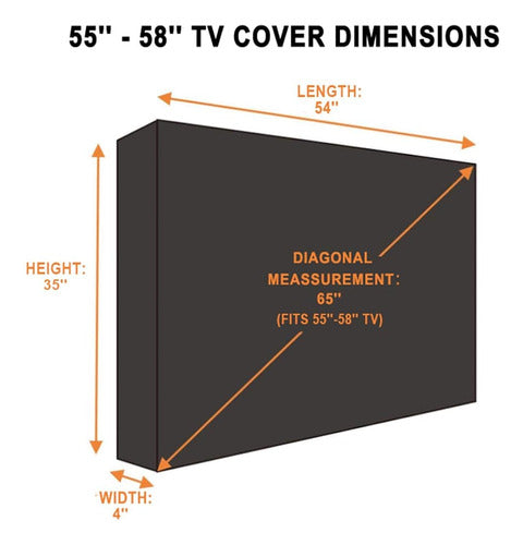 Cubierta De Tv Para Exteriores 55  - 58  - Con Cubierta Infe 1