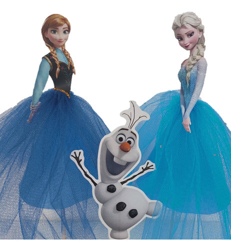 Adornosparatortalala Combo Elsa, Anna Y Olaf, Adorno Para Torta Frozen 0