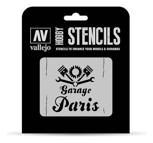 Vallejo Stencil Vintage Garage Sign 1/35 0