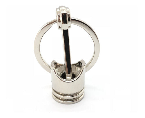 Silver Piston Keychain Automotive Car Gift Key Chain Ring 2