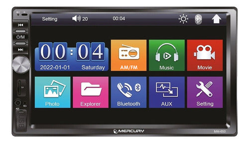 Mercury Touch Screen 2 Din iPhone Android Mirror GPS Aux USB 0