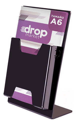 Dropmarket A6 10x15 Black Leaflet Holder Pack of 10 0