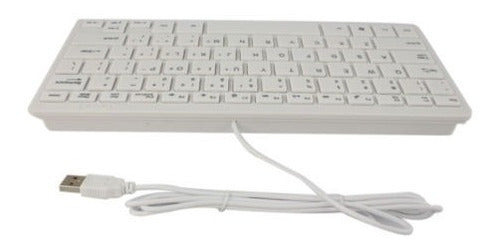 Silencio Blanco Usb Slim Con Cable Mini Teclado Para Computa 0