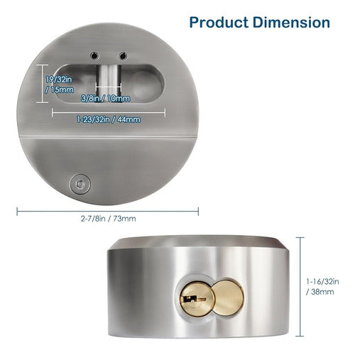 Cerradura De Disco De Acero Inoxidable Hox, Candado De Grill 3