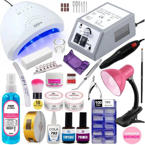 Stock Complete Gel-Acrylic Nail Kit with Mercedes 2000 Rpm Motor 0