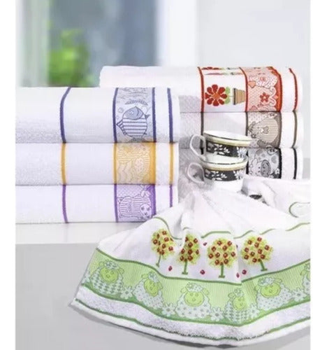 Döhler Pack of 6 Vida Dish Towels 70 x 45 cm Various Designs 0