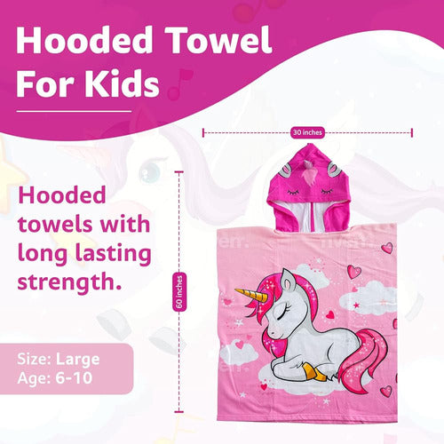 Lunar Stars Hooded Towel Set for Girls Aged 6 to 10 - Microfiber 1