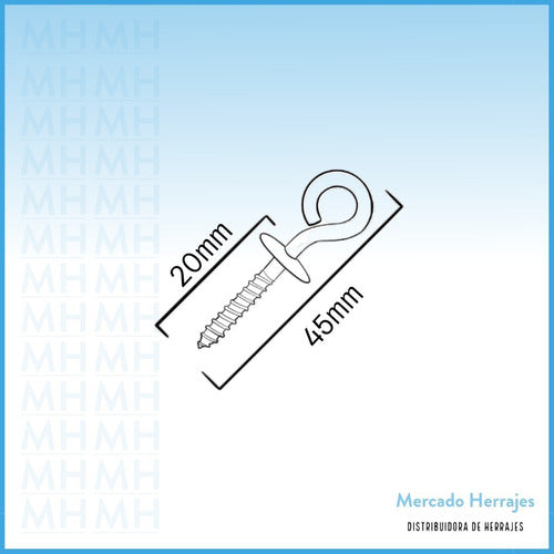 Mercado Herrajes Gancho Piton Cerrado N°5 Zincado Con Tope X 50 Unidades 1