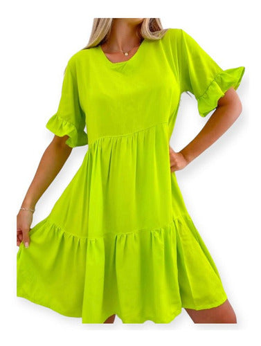 Short Dress with 3/4 Sleeves and Flared Hem Plus Size 5