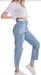 Women's Rigid Mom Jeans With Rips Sizes 36 To 46 0