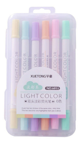 Iluminarás Pack of 6 Double-Ended Highlighters + Case 0