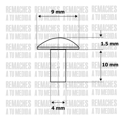 Remache Aluminio Macizo 4 X 10 Mm De Golpe X 200 Unidades 2