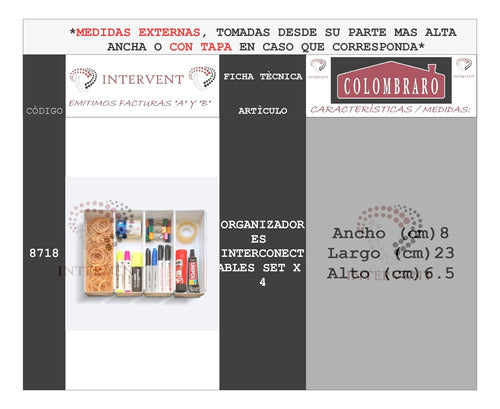 Colombraro 6 Set X 4 Interconnected Organizers 4