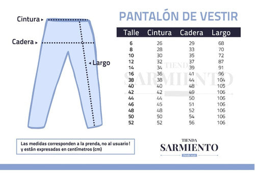 PANTALON DE VESTIR Azul De Alpaca / Talle 6 Al 16 1