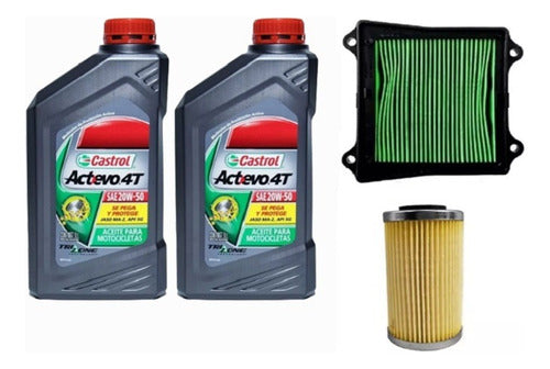 HADA CASTROL Service Kit for Bajaj Dominar 250 400 - 20W50 Oil + Filters 0