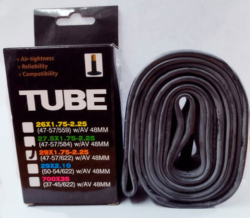 Jiluer Bicycle Inner Tube 29 X 1.75/2.25 V/ Auto 48mm (13589j) 1