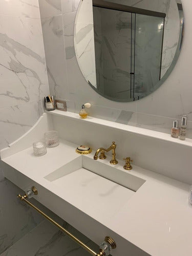 DE MORI MÁRMOLES Mesada Baño Pura Stone / Silestone Medidas Especiales 1