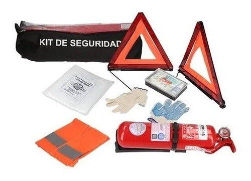 Vehicle Safety Kit 7-In-1 Reflective Vest Extinguisher Beacons 0