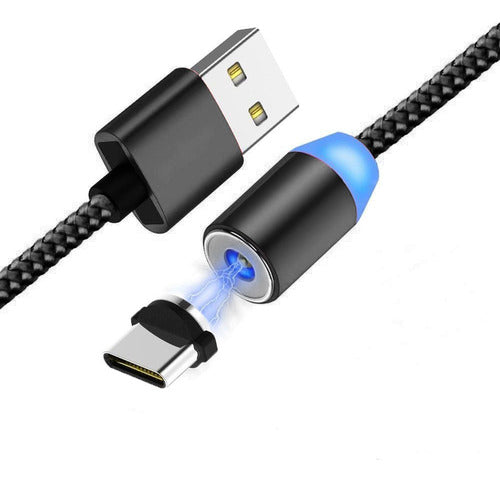 Magnetic Type C 360-Degree Rotating USB Cable with LED Light 0