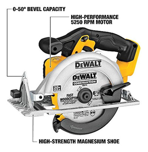 Dewalt Sierra Circular De 6-1 / 2 Pulgadas Y 20 V Máx., Solo 2