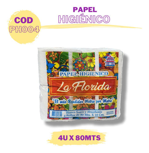 Papel Higienico Pack 4u X 80m Blanco 1