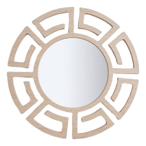 Aztec Mirror Wood Melamine Round Decoration Design 0