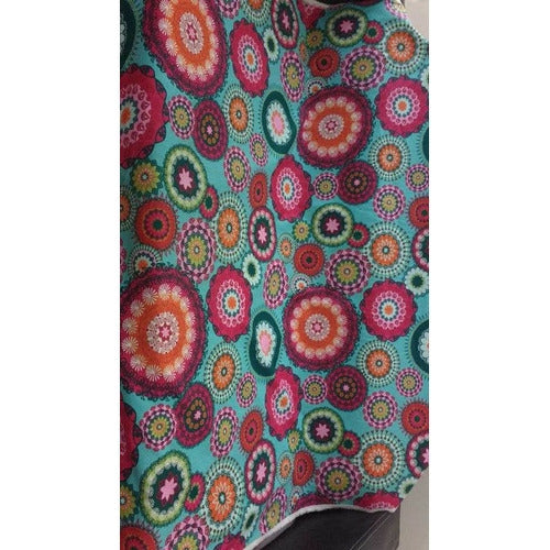 Gabardine Fabric with Mandalas Design, 1.60m Width - 100% Cotton 0