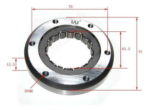 W Standard Kit Bendix De Arranque Honda CBX250 TW / Tornado XR250 W STD 1