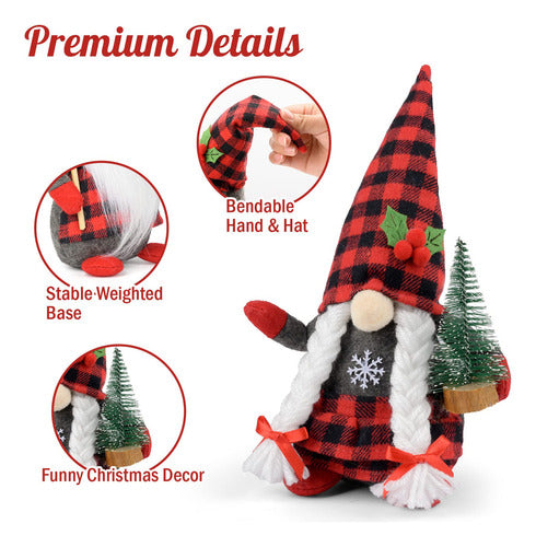 D-FantiX 2 Pack Christmas Gnomes Lujoso Con Signo De Navidad 1