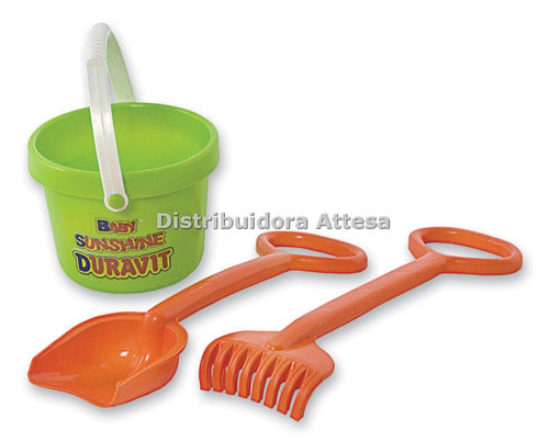 Duravit Complete Beach Set: Wheelbarrow, Bucket, Rake, Shovel 3