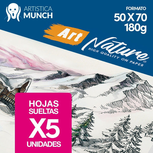 Papel Para Acuarela Art Nature 180gr 50x70 5 Hojas 1