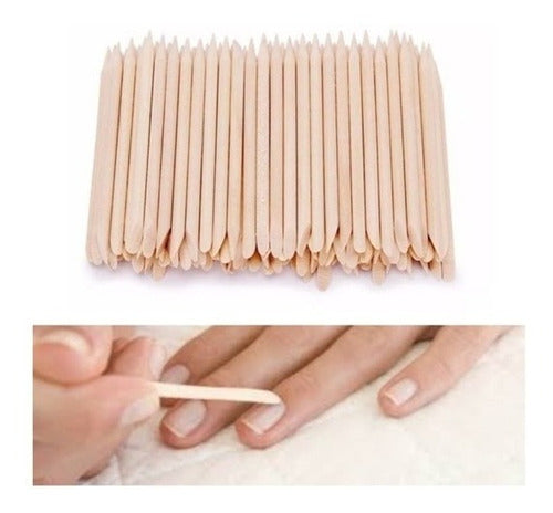 Palito De Naranjo X50 Repujador De Cutícula Manicura Uñas 0