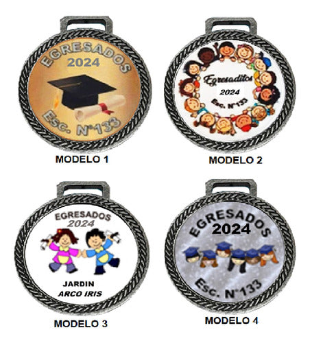 RM 100 Egresados Medals Mod 1 with Ribbon and School Name 3