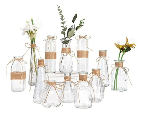 Cucumi - Set of 12 Small Glass Vases for Centerpieces 0