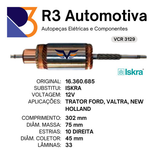 Induzido De Partida Trator Ford, Valtra, New Holland 1